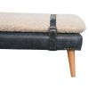 Boucle x Olive Green Leather Bench