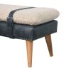 Boucle x Olive Green Leather Bench