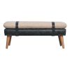 Boucle x Olive Green Leather Bench