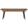 Larissa Triple Accent Oak-ish Cane Bench