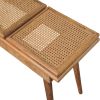 Larissa Triple Accent Oak-ish Cane Bench