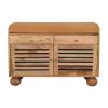 Shutter Oak-ish Shoe Rack with 2 drawers