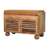 Shutter Oak-ish Shoe Rack with 2 drawers
