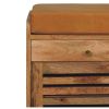 Shutter Oak-ish Shoe Rack with 2 drawers