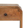 Newton Mini Oak-ish Nightstand with a drawer and open shelf