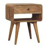 Avora Oak-ish Nightstand with Drawer and open slot