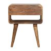 Avora Oak-ish Nightstand with Drawer and open slot