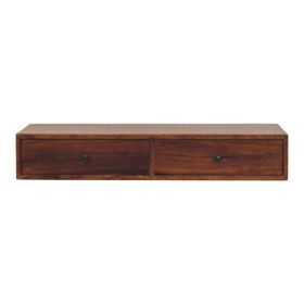 Lunar 2 Drawer Chestnut Wall Mounted Console
