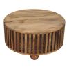 Slatted Round Oak-ish Coffee Table