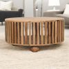 Slatted Round Oak-ish Coffee Table