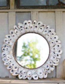 LARGE ROUND OYSTER SHELL MIRROR