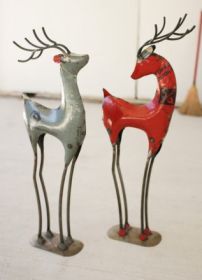 SET OF TWO RECYCLED IRON DEER