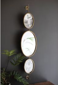 ANTIQUE GOLD ROTATING WALL MIRROR AND PHOTO FRAMES