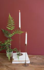 SET OF TWO TALL ANTIQUE BRASS TAPER CANDLE HOLDER (MIN 2)