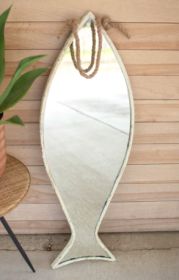 VERTICAL FISH MIRROR WITH ROPE HANGER