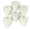 SET OF SIX HAND CARVED STONE HEARTS-WHITE (MIN 2)