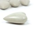 SET OF SIX HAND CARVED STONE HEARTS-WHITE (MIN 2)