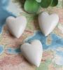SET OF SIX HAND CARVED STONE HEARTS-WHITE (MIN 2)