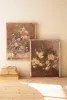 SET OF TWO CANVAS PAINT OVER PRINT FLOWERS