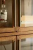 RECYCLED PINE CABINET WITH GLASS DOORS AND IRON FRAME - 34X15X71"T
