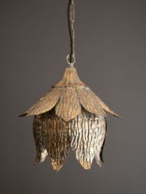 ANTIQUE BRASS TULIP PENDANT LIGHT