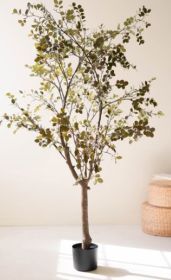 ARTIFICIAL CREPE MYRTLE TREE IN A BLACK PLASTIC POT