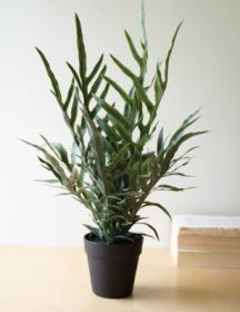 ARTIFICIAL FERN IN A BLACK PLASTIC POT - 27"