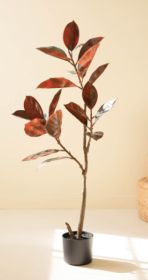 ARTIFICIAL RUBBER TREE WITH BLACK PLASTIC POT