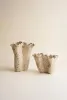 SET OF TWO CERAMIC RUSTIC EDGE VASES