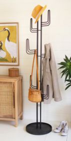 BLACK IRON CACTUS COAT RACK
