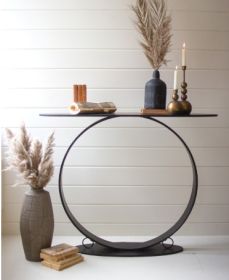 OVAL METAL CONSOLE TABLE