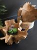 HAND-CARVED BLOOMING TEAK ROOT BOWL