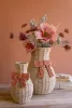 SET OF TWO TWISTED PAPER VASES WITH BOWS