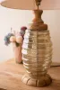 GLASS AND WOOD TABLE LAMP BASE