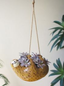 CERAMIC HANGING SLOTH PLANTER