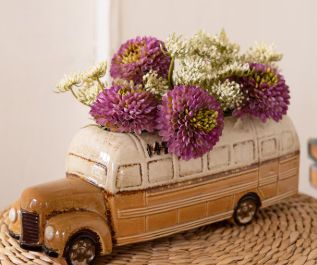 YELLOW CERAMIC SCHOOL BUS PLANTER (MIN 2)