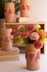 TALL CLAY WATERMELON VASE