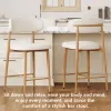 Counter Height Bar Stools Set of 2, Upholstered Counter Stools Modern Barstools with Metal Legs for Kitchen Island Dining Room, Beige