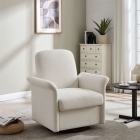 Swivel Accent Chair Modern Barrel Armchair with Wood Base for Bedroom Reading Waiting Living Room