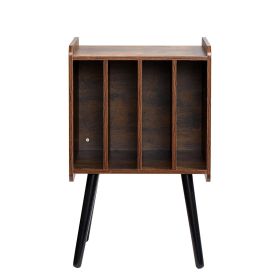 VEVOR Record Player Stand, 2 Tiers Turntable Stand with 4 Cabinets, Holds up to 100 Albums