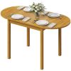 55" Wood Kitchen Table, Drop Leaf Tables for Small Spaces, Oak