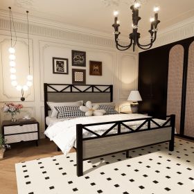 Full Size Bed Frame with Headboard, Heavy-Duty Bed Frame, No Box Spring Needed, Easy Assembly Black