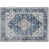 f4x6 Area Rug, Vintage Washable Rug, Non-Slip Floor Carpet for Living Room, Bedroom, Dining Room, Blue