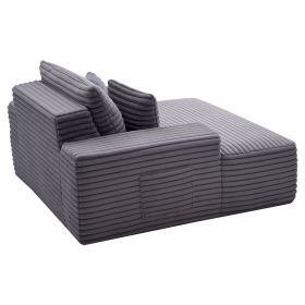 VEVOR Chaise Lounge Chair, 54 in Boneless Chaise Lounge Indoor, Modern Upholstered Oversized Reading Chair with Throw Pillows & Armrests