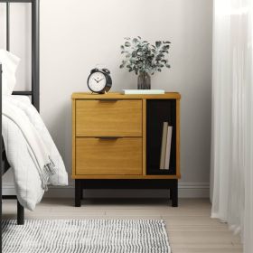 Bedside Cabinet Oak Solid pine wood, engineered wood, plastic
