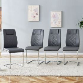 Modern Dining Chairs with Faux Leather Padded Seat Dining Living Room Chairs Upholstered Chair with Metal Legs Design for Kitchen, Living, Bedroo