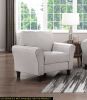armModern Transitional Sand Hued Textured Fabric Upholstered 1pc Chair Attached Cushion Living Room Furniture