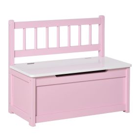 Qaba Toddler Toy Box Storage Bench with Large 27 L Interior, Kids Storage Bench Seat with Storage for Toddler Playroom Furniture