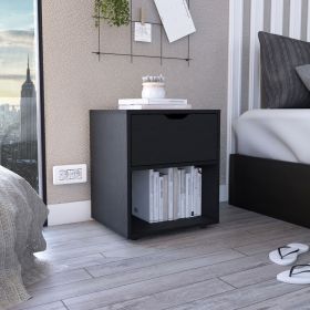 Aberdeeen 19.7-Inch High Nightstand End Table with Open Shelf