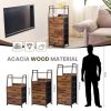 Rustic Brown Nightstand with 5 Drawers and 2 Tier Display Shelf Bedside Table Storage Cabinet for Bedroom Dresser Nursery Hallway Entryway Closet End